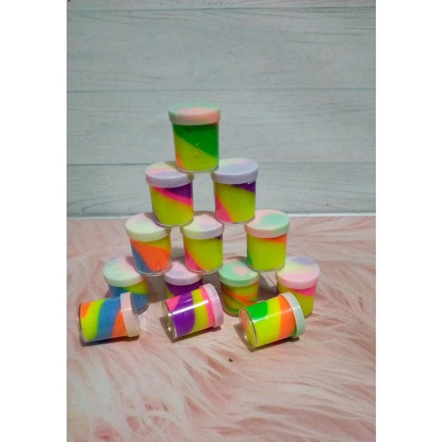 MURAH!!! MAINAN ANAK SLIME TABUNG RAINBOW PER 1PCS / MAINAN ANAK KEKINIAN