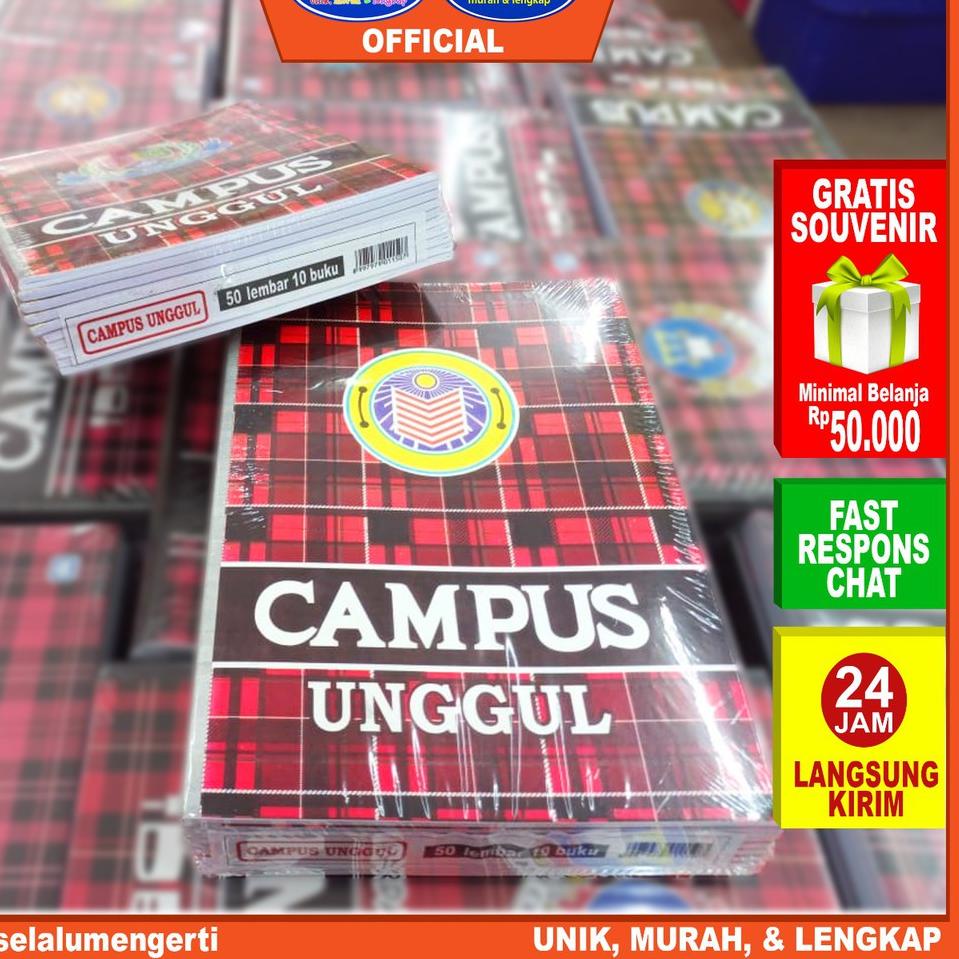 

JXPB IDOLMART Buku Tulis Campus Unggul isi 50 Lembar Buku Tulis Sekolah Boxy 727KXOH