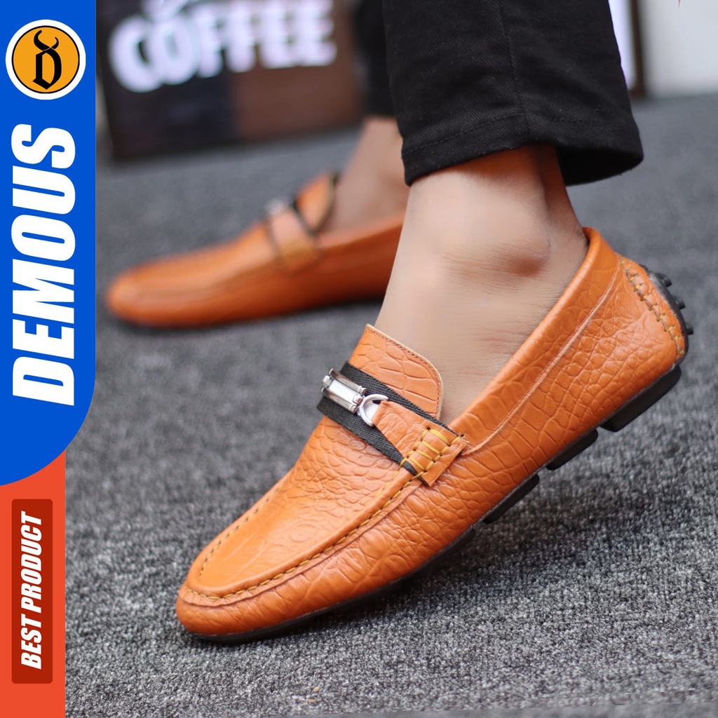 DEMOUS Granola - Sepatu Formal Pantofel Pria Kerja Kulit Asli