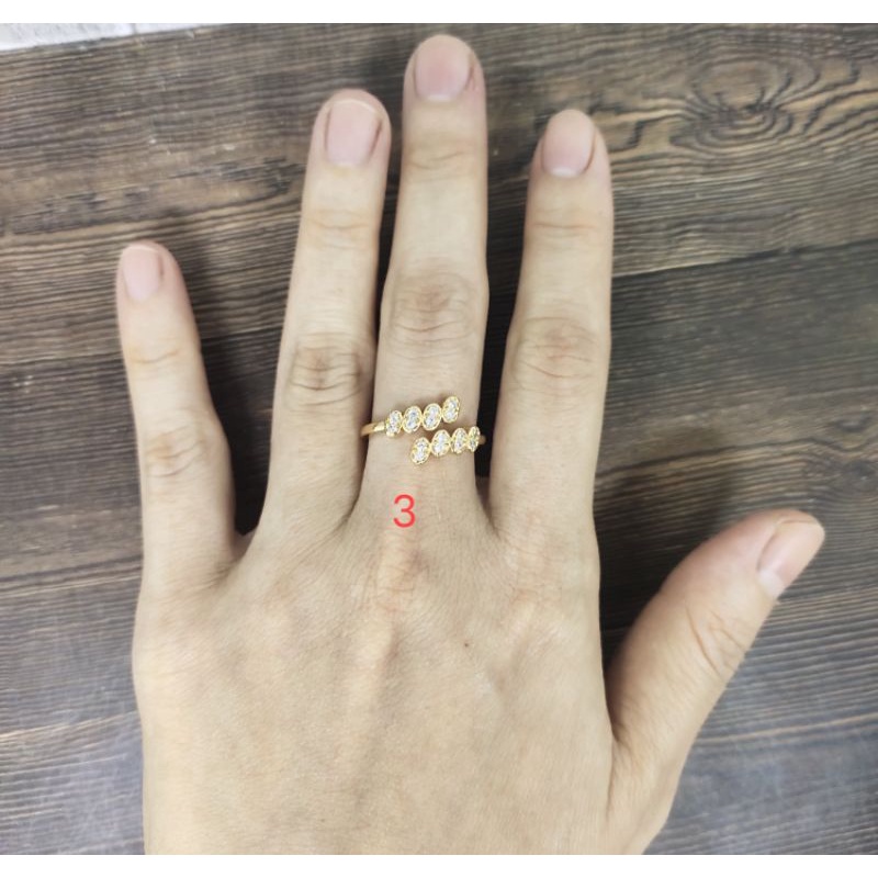 Fifi Fashion cincin fashion cantik mata model perhiasan lapis emas C04 08#