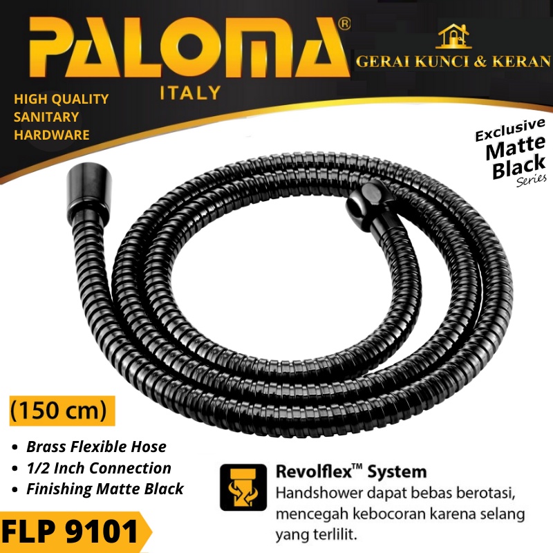 PALOMA SELANG FLEXIBLE HAND SHOWER FLP 9101 MATT BLACK SELANG SHOWER BRASS HITAM