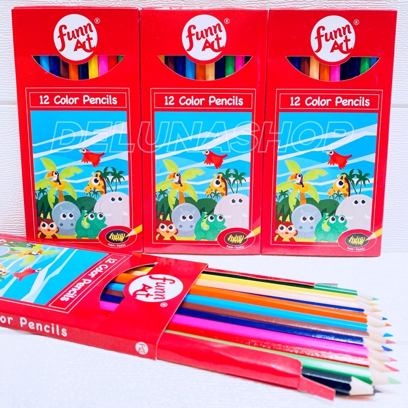 color pensil kayagi Pensil Warna stark station.1 pensil warna panjang 12 Pc 24 Warna KY-CP1224-Animal