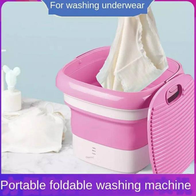 Weili Mesin Cuci Lipat Portable Mini Otomatis Mesin Cuci Travel Mini