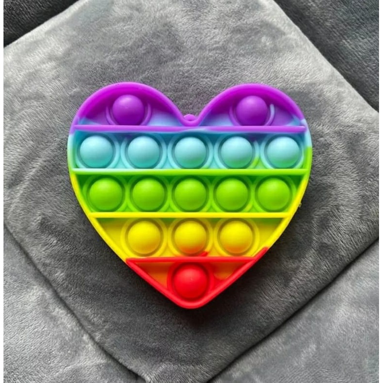 Pop It Fidget Toy Rainbow Mainan Anak Pop it Fidget Toy Murah-Love Rainbow