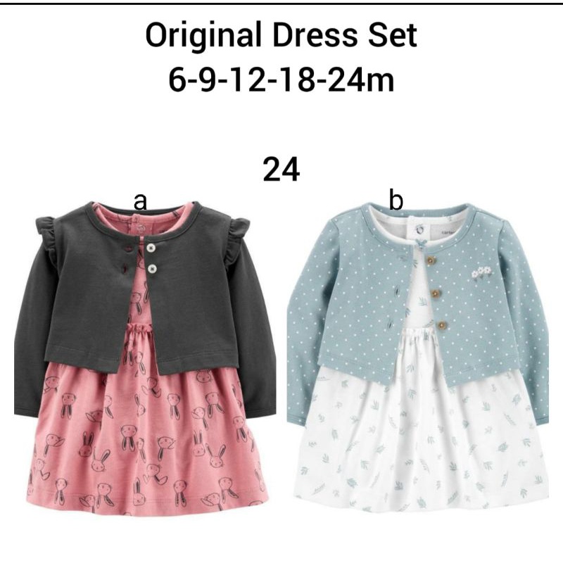 Set Cardigan bayi/ Dress romper bayi/ baju bayi import