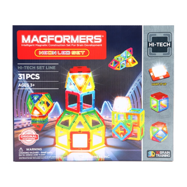 MAI152 MAINAN MAGFORMERS NEON LED 31 PCS