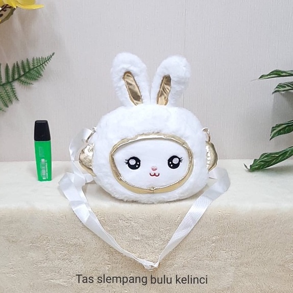 Tas Selempang M Bulu Kelinci Rabbit Animal Bahan Lembut