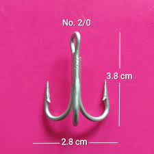 TREBLE HOOK MUSTAD 9430-DS #2/0 (5X STRONG) (Color SILVER)