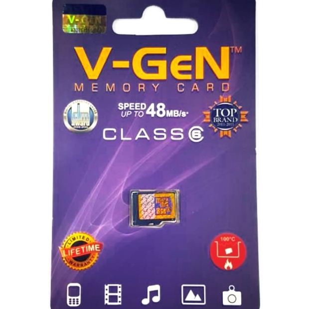 V-Gen Microsd Card 8 Gb Kartu Class 6 Memory Hp Kartu Memori
