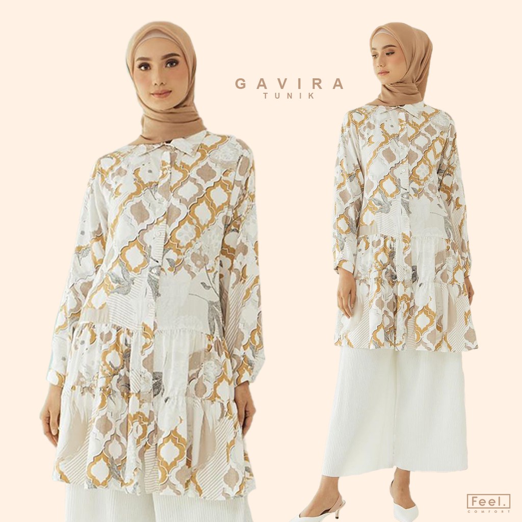 ATASAN MUSLIM WANITA TUNIK  RAYON MOTIF  GAVIRA tunik  