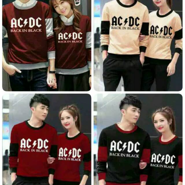 BAJU COUPLE ACDC /KAOS COUPLE LENGAN PANJANG