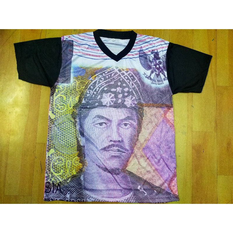 KAOS FULL PRINT MOTIF UANG INDONESIA KLASIK