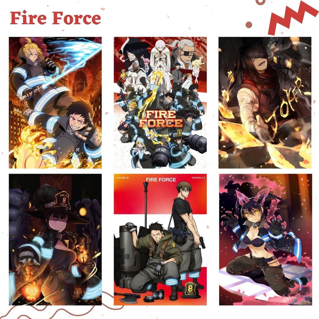 POSTER ANIME #1 (6 pcs) - BISA CUSTOM - POSTER DINDING - POSTER AESTHETIC - ANIME-Fire Force