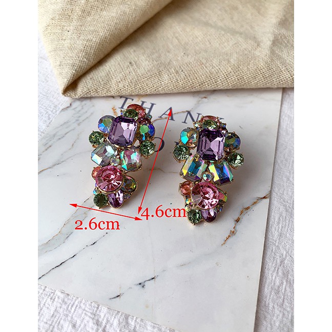 LRC Anting Tusuk Fashion Color Alloy Stud Earrings F55666