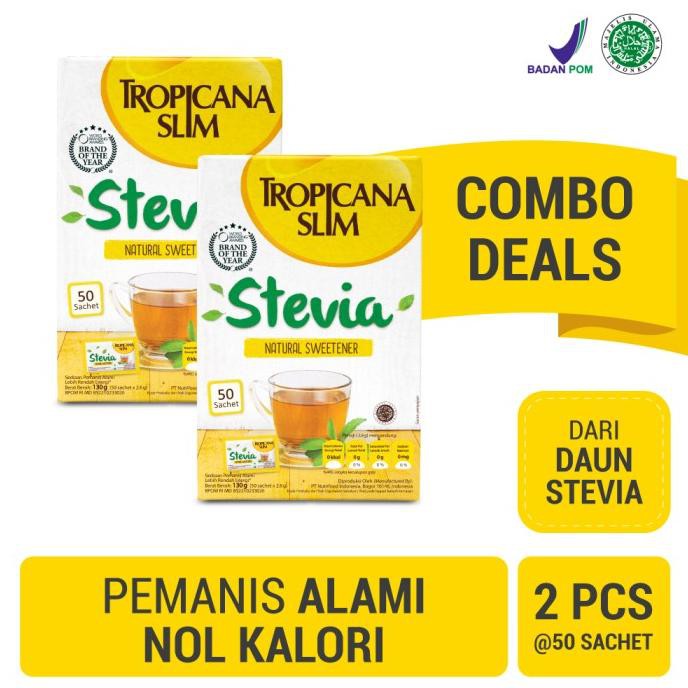 

READYY Twin Pack (2 Pcs) - Tropicana Slim Stevia 50 Sachet TERLARIS