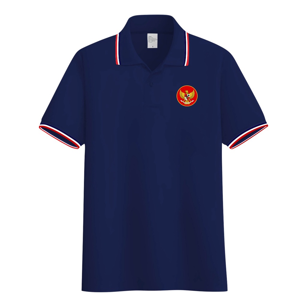 Kaos Kerah Pria Logo Garuda / Polo List Garuda Merah