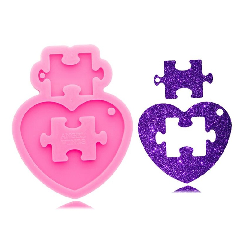 SIY  Super Glossy Love Heart Keychain Crystal Epoxy Resin Mold Pendant Silicone Mould