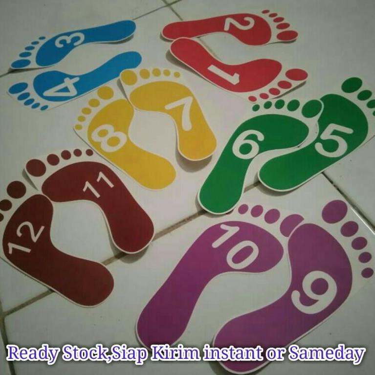 

[KODE IIAAI] STIKER TAPAK KAKI JAGA JARAK SOCIAL DISTANCING NEW NORMAL