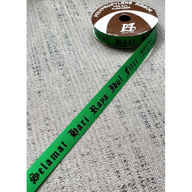 

RIBBON Eid Mubarak Pita Kado Glossy Lebaran 3/4 Inch 1 Roll