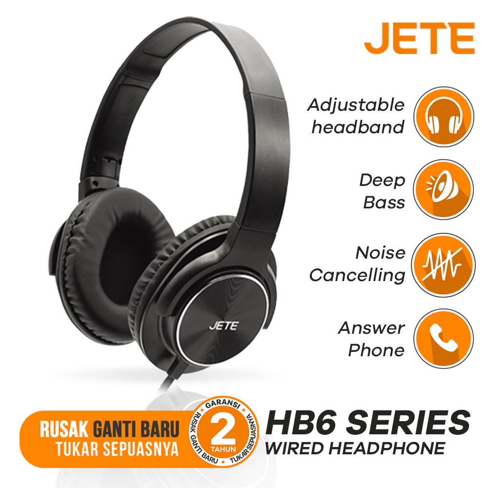 Headset Headphone Wired JETE HB6 Noise Cancelling - Garansi Resmi 2 Tahun