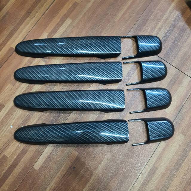 Cover handle pegangan pintu samping carbon Calya