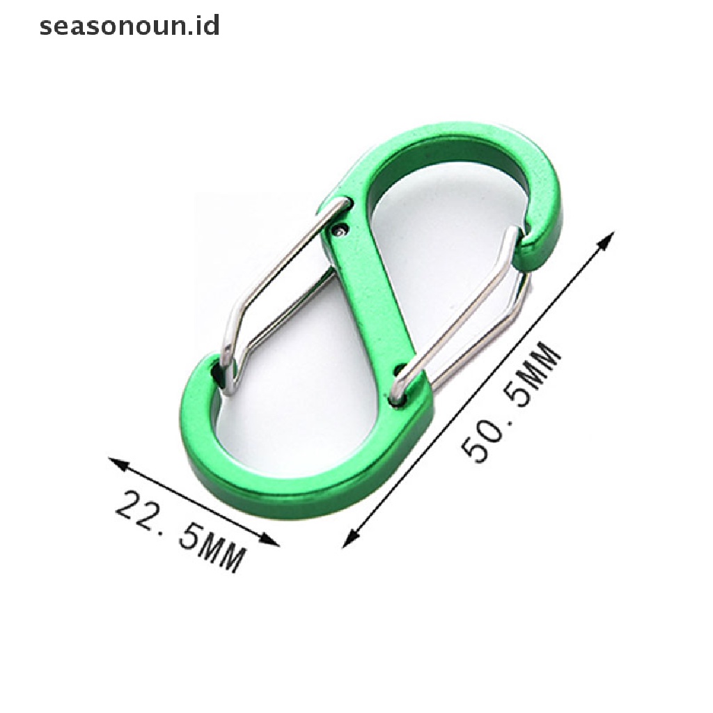 (seasonoun) 8pcs Klip Carabiner Bahan Aluminum Alloy Untuk Outdoor