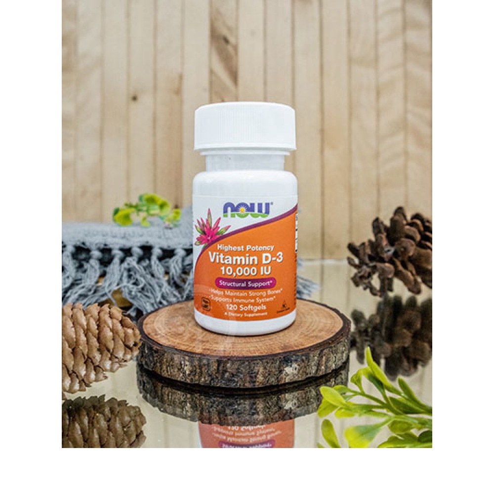 Vitamin 10000 ui Asli Merk Now Vitamin D3 10000 iu 120 softgel Suplemen Imunitas Kekebalan Tubuh