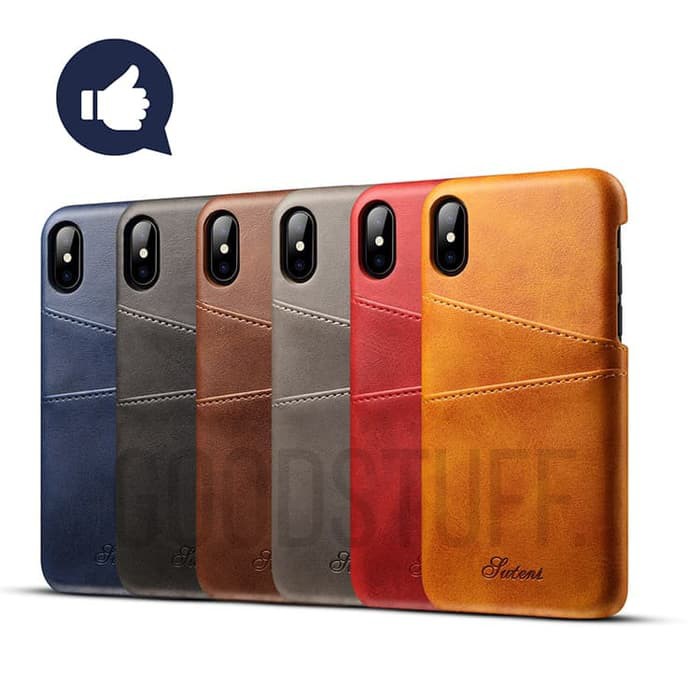 Premium Card Slot Leather Case iPhone 10/X/XR/XS/Max casing hp kulit