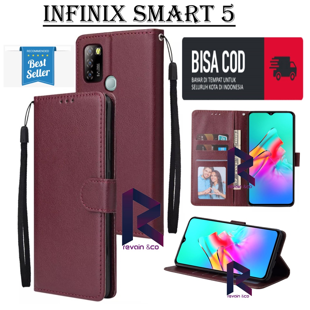 CASE INFINIX SMART 5 FLIP WALLET LEATHER KULIT PREMIUM FLIP COVER SARUNG BUKA TUTUP FLIP CASE INFINIX SMART 5