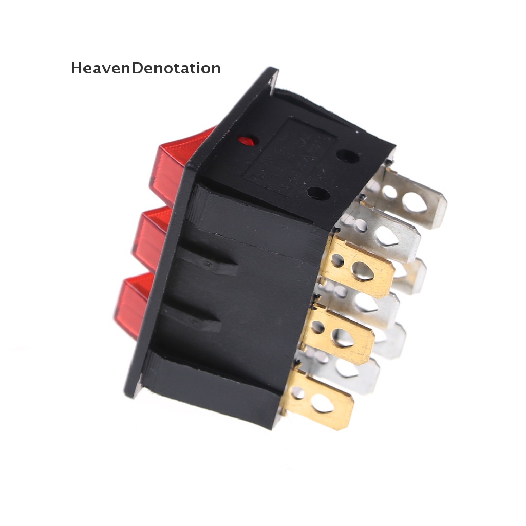 (Heavendenotation) Kcd3 34x40 Saklar Rocker Switch 9 Pin 2 Posisi Dengan Lampu Merah