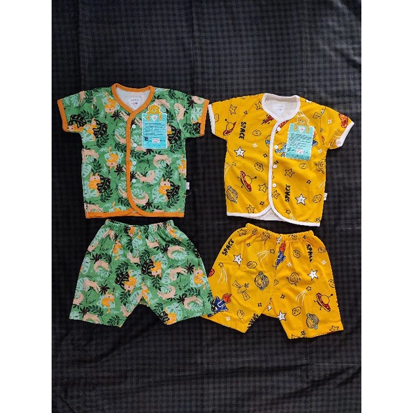 Setelan libby pendek | setelan baby size L | setelan harian baby | setelan libby kancing depan