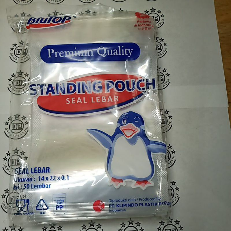 Isi:50pcs Standing Pouch 14x22 / STP 14x22 Plastik Klip Kemasan Berdiri Plastik Snack 14x22 Ziplock Blutop