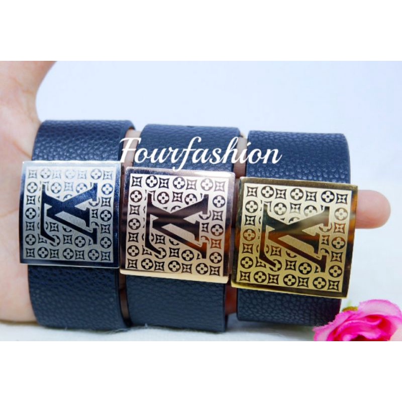 Fourfashion Gelang Tangan Gesper Kulit Motif LV Premium 3CM