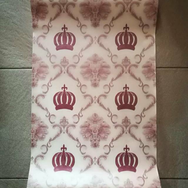 Wallpaper stiker murah batik mahkota vintage 3d