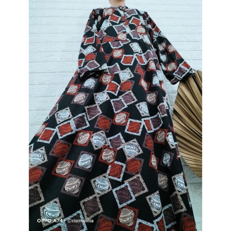 GAMIS AMORA MOTIF TERBARU JUMBO LD 120 / BUSUI LENGAN KERUT GAMIS TERBARU TERLARIS GAMIS MOTIF TUMPAL MAXMARA SATIN SILK BUNGA TERATAI TERLARIS