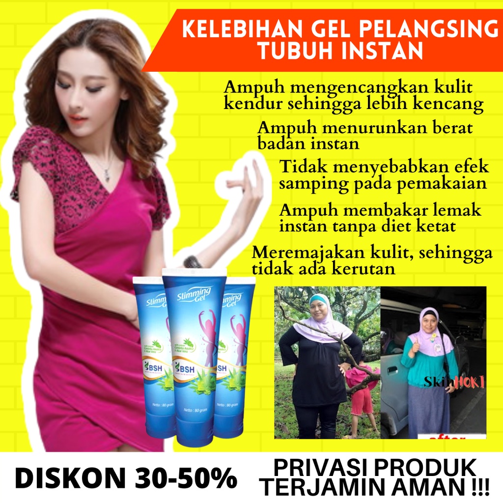 PEMBAKAR LEMAK PERUT BUNCIT CREAM PENGECIL PERUT BSH SLIMMING GEL 80gr PENURUN BERAT BADAN BPOM ORIGINAL