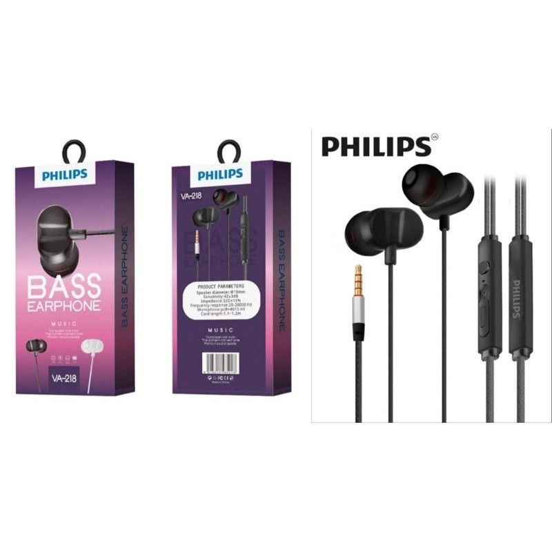 Headset PHILIPS VA-218 BASS Handsfree PHILIPS VA218 BASS Earphone PHILIPS VA-218 MEGA BASS