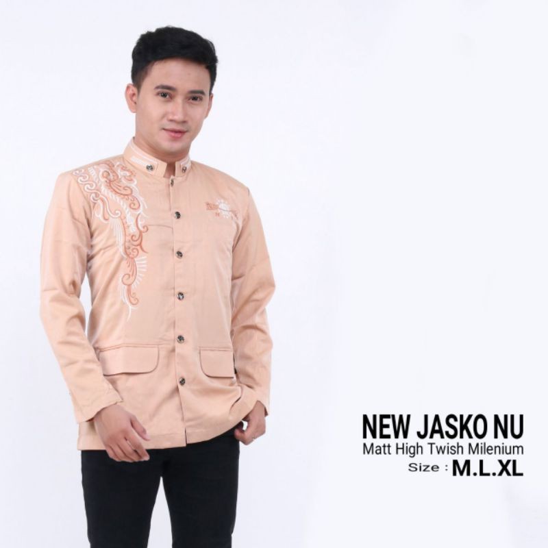 Jual New Jasko Jas Koko Lengan Panjang Warna Krem Cream Logo Nadhatul Ulama Nu Bordir Lengan