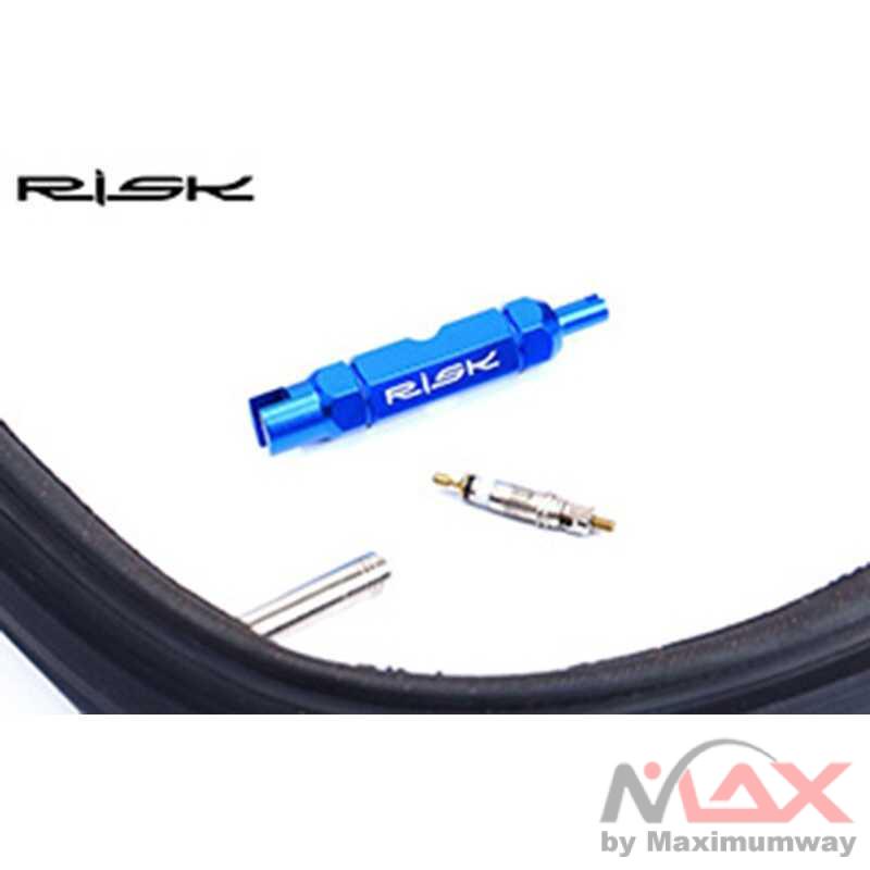 RISK Kunci Pas Sepeda 3in1 Bike Valve Wrench Schrader Presta - RL301 Warna Biru