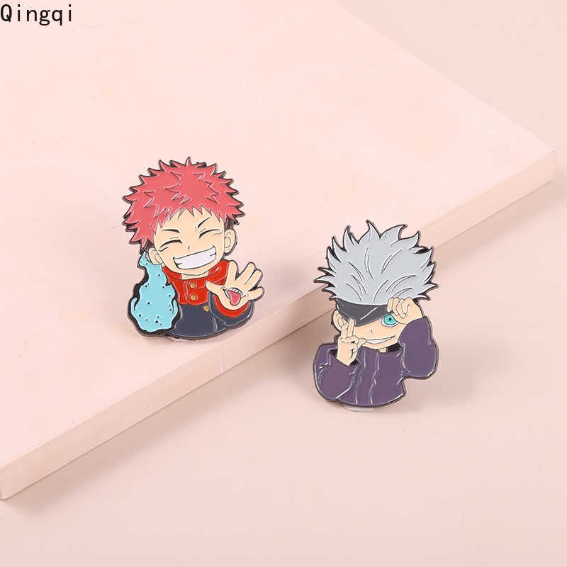 Bros Pin Enamel Desain Kartun Jujutsu Kaisen Itadori Yuji Gojo Satoru Untuk Hadiah