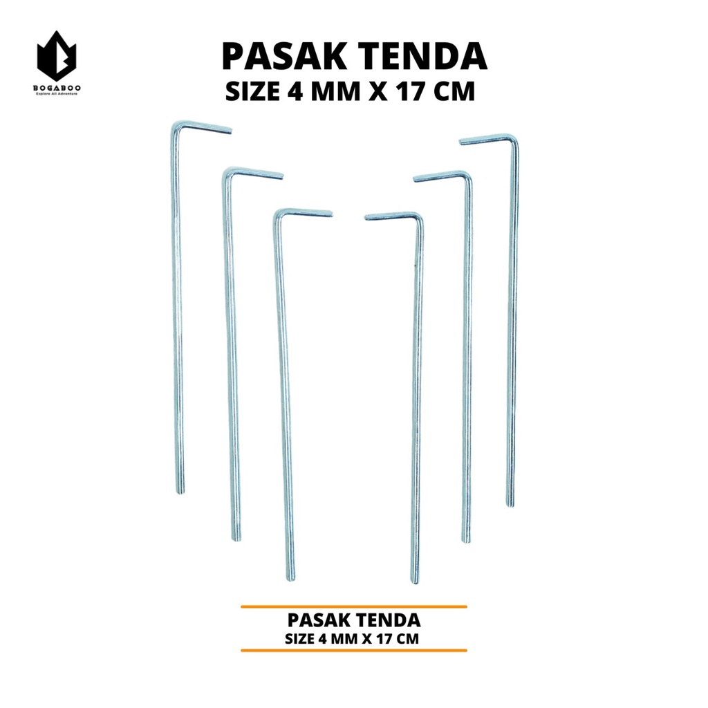 Pasak Tenda Stainles Ukuran 4mm x 17 cm - Pasak Tenda - Pasak