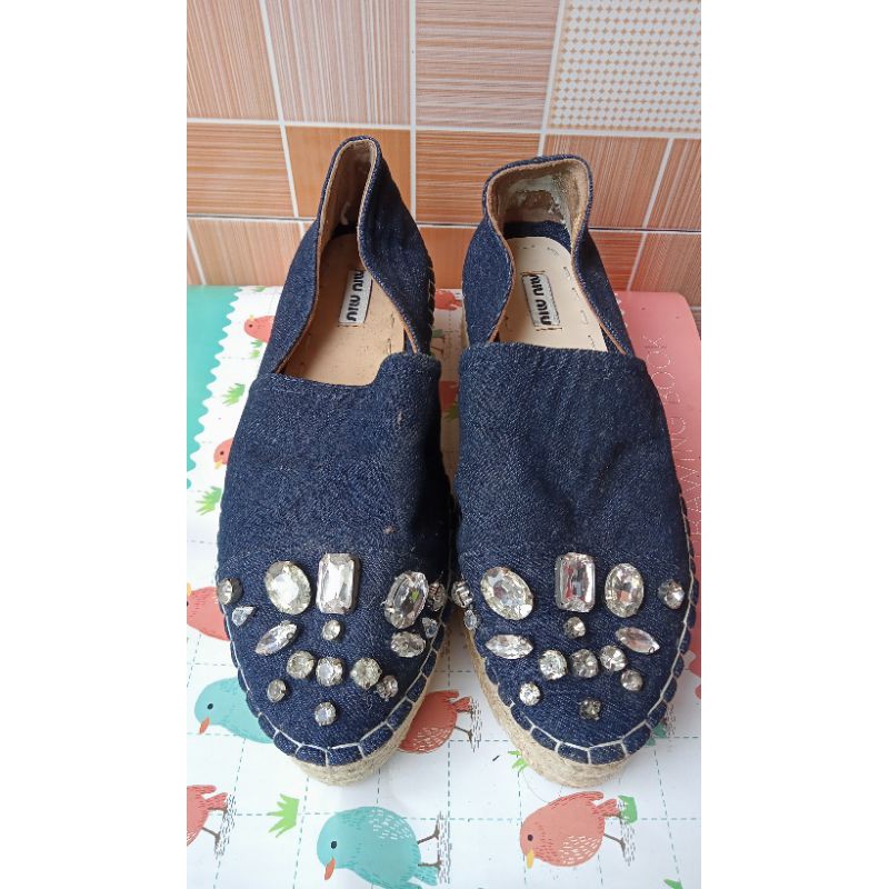 Preloved Sepatu wedges Original Miu Miu