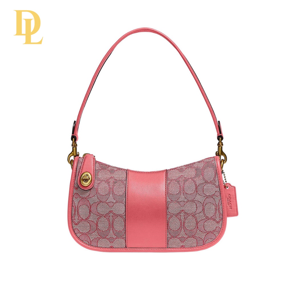 Coach Swinger Bag In Signature Jacquard - Pink (C0721)