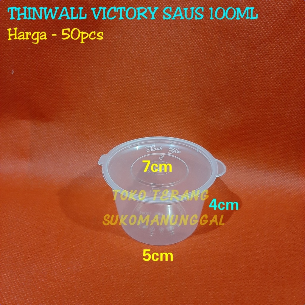 Saus container plastik 100ml  VICTORY  cup sambal saos bumbu