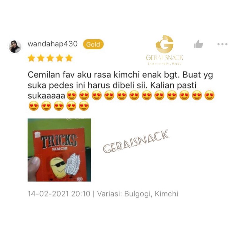 Tricks Baked Crips Biscuit Kentang 1 Box Isi 10pcs Cemilan Keluarga