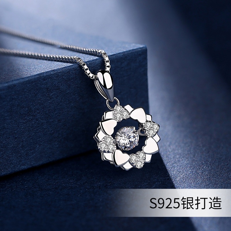 [Ready Stock]Fashion Plated 925 Sterling Silver Necklace Simple Heart-Shaped Pendant