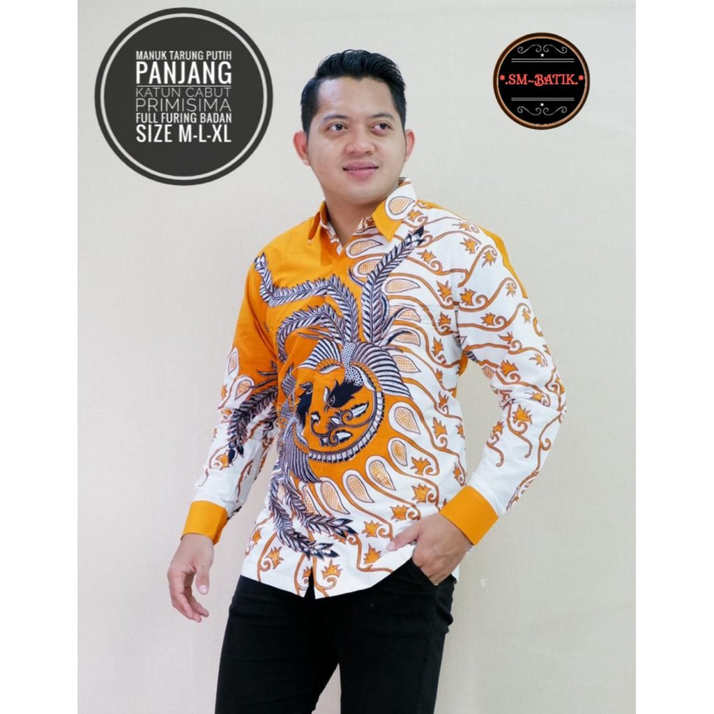 MANUK TARUNG kemeja batik pria lengan panjang terbaru ORIGINAL