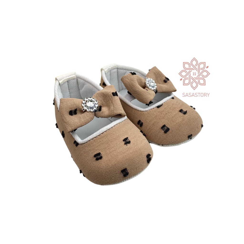 SEPATU BAYI BABY PREWALKER PITA POLKA ANAK PEREMPUAN 0-12 BULAN FP24