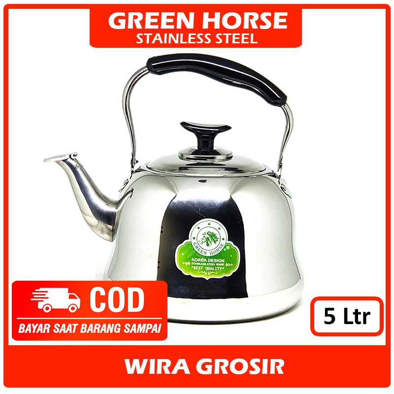 Horse Ceret Bunyi Stainless 5 Liter 24cm | Teko Siul Masak Air Panas | Whistling Kettle | Ketel
