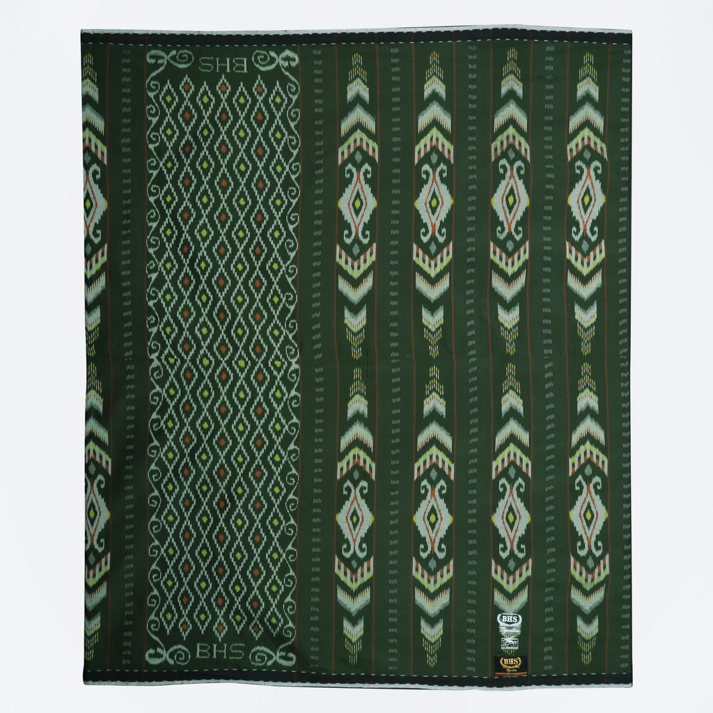Sarung BHS Signature Gold Motif Kawung Sersan Dua Warna Olive Tua // BHS SIGNATURE KSD